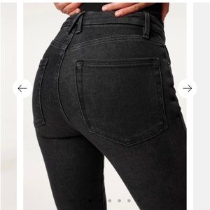 NWT Good American Black Good Legs High Rise Raw Hem Jeans Size 8/29